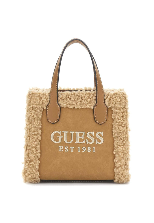 GUESS Silvana Mini Borsa Tote Pelo Cognac Marrone HA866577 - Sandrini Calzature e Abbigliamento