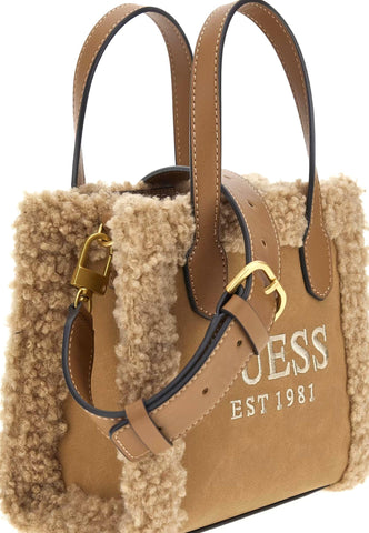 GUESS Silvana Mini Borsa Tote Pelo Cognac Marrone HA866577 - Sandrini Calzature e Abbigliamento