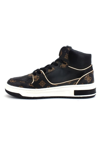 GUESS Sneaker Basket Hi Donna Black Brown FL8TULSMF12 - Sandrini Calzature e Abbigliamento