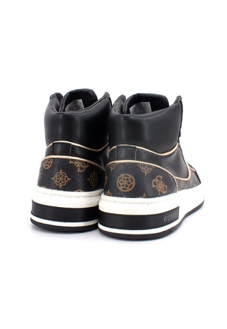 GUESS Sneaker Basket Hi Donna Black Brown FL8TULSMF12 - Sandrini Calzature e Abbigliamento