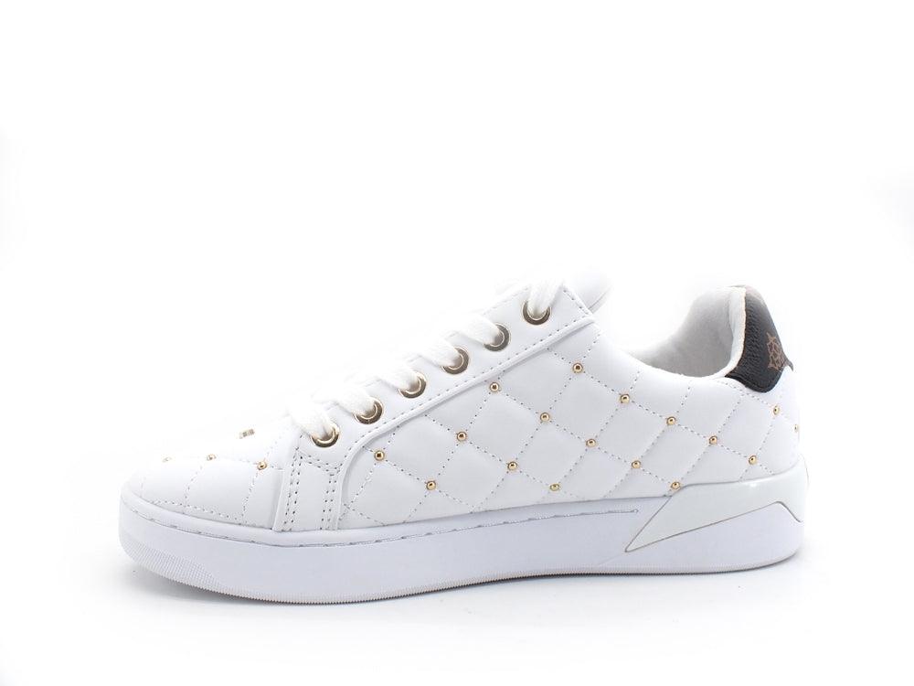GUESS Sneaker Borchie Trapuntata Loghi White FL8BEEFAL12 - Sandrini Calzature e Abbigliamento