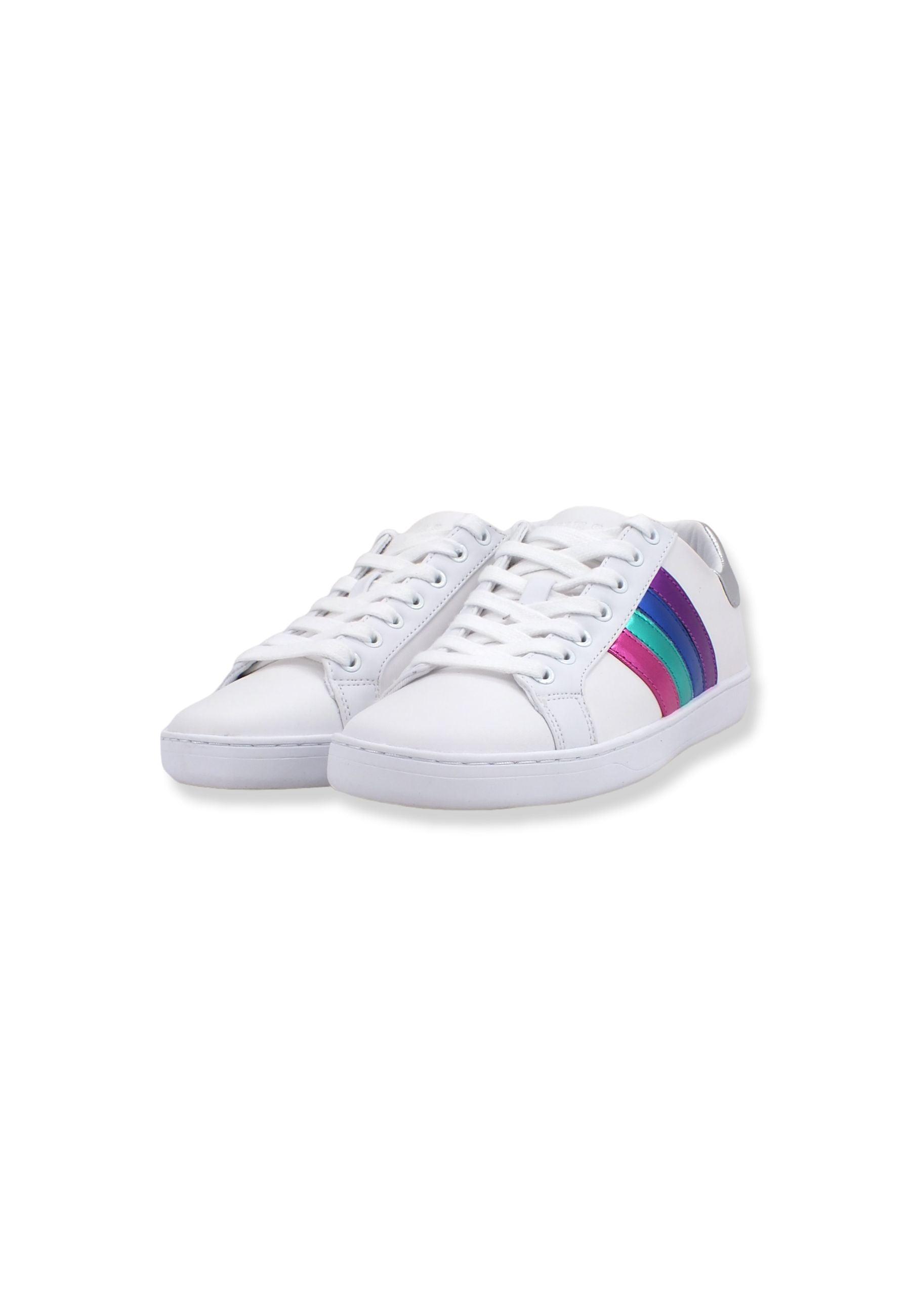 GUESS Sneaker Donna Bande Lamè White Silver FL6JBBLEA12 - Sandrini Calzature e Abbigliamento