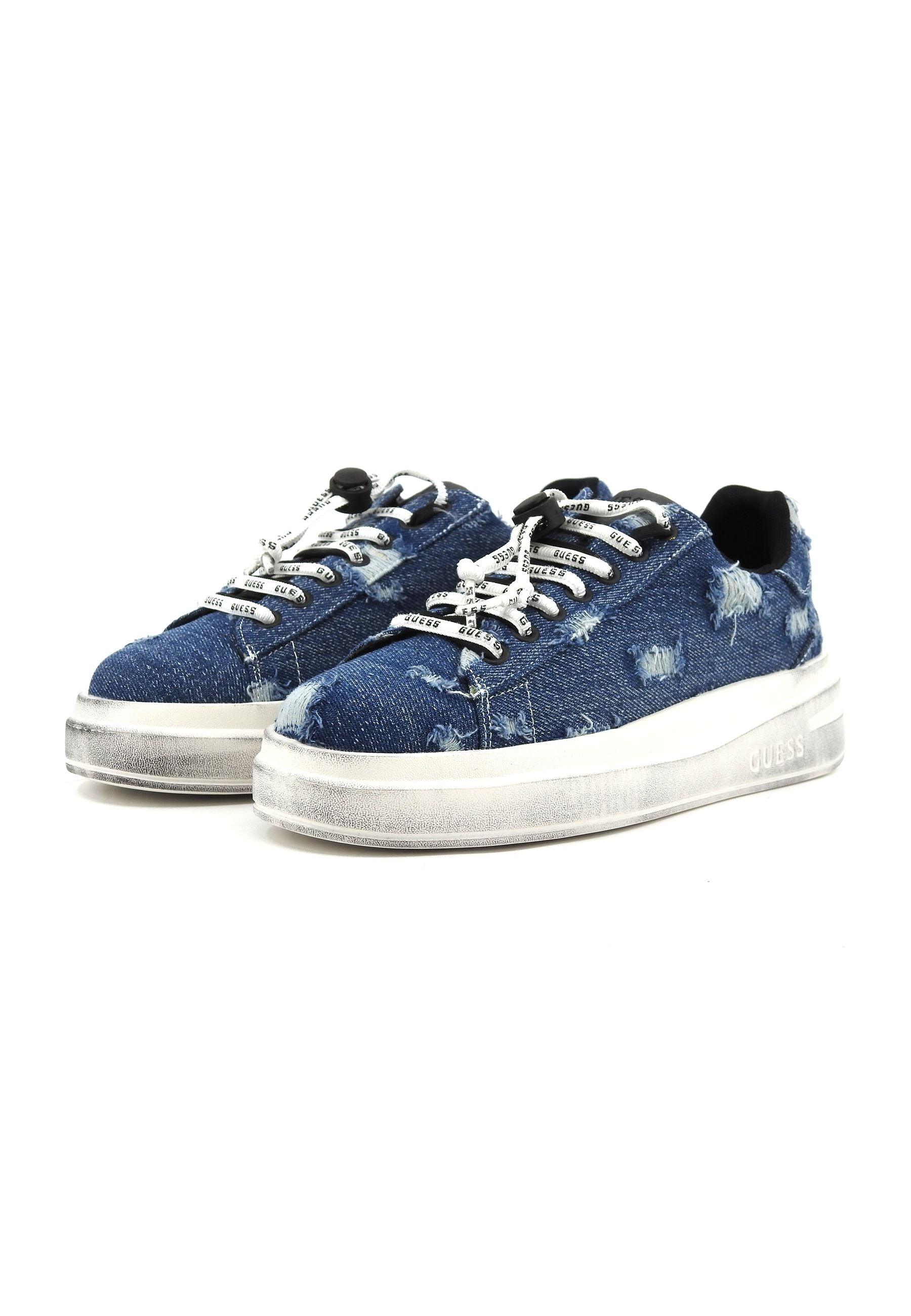 Guess Sneaker Donna Platform Dark Blue Denim FLJELBDEN12 - Sandrini Calzature e Abbigliamento