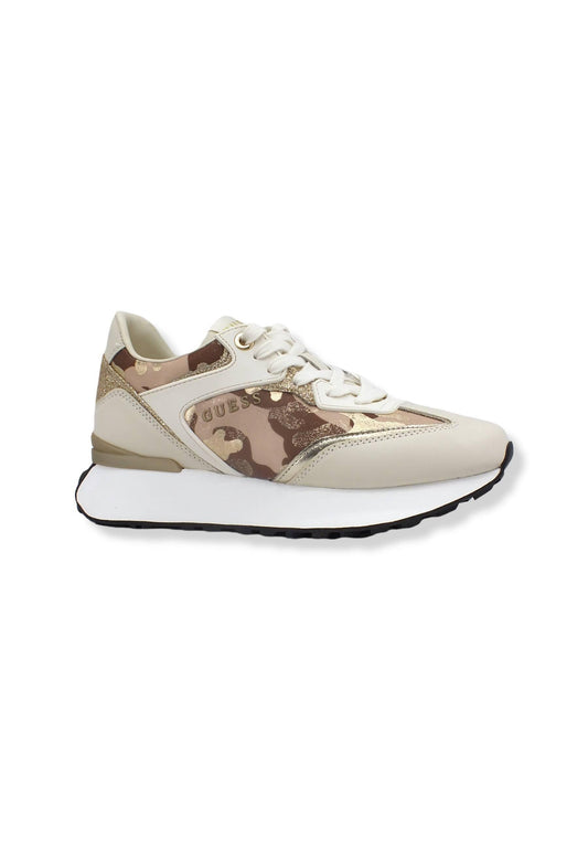 GUESS Sneaker Donna Running Camouflage Glitter Beige Bone FL7LUCELE12 - Sandrini Calzature e Abbigliamento