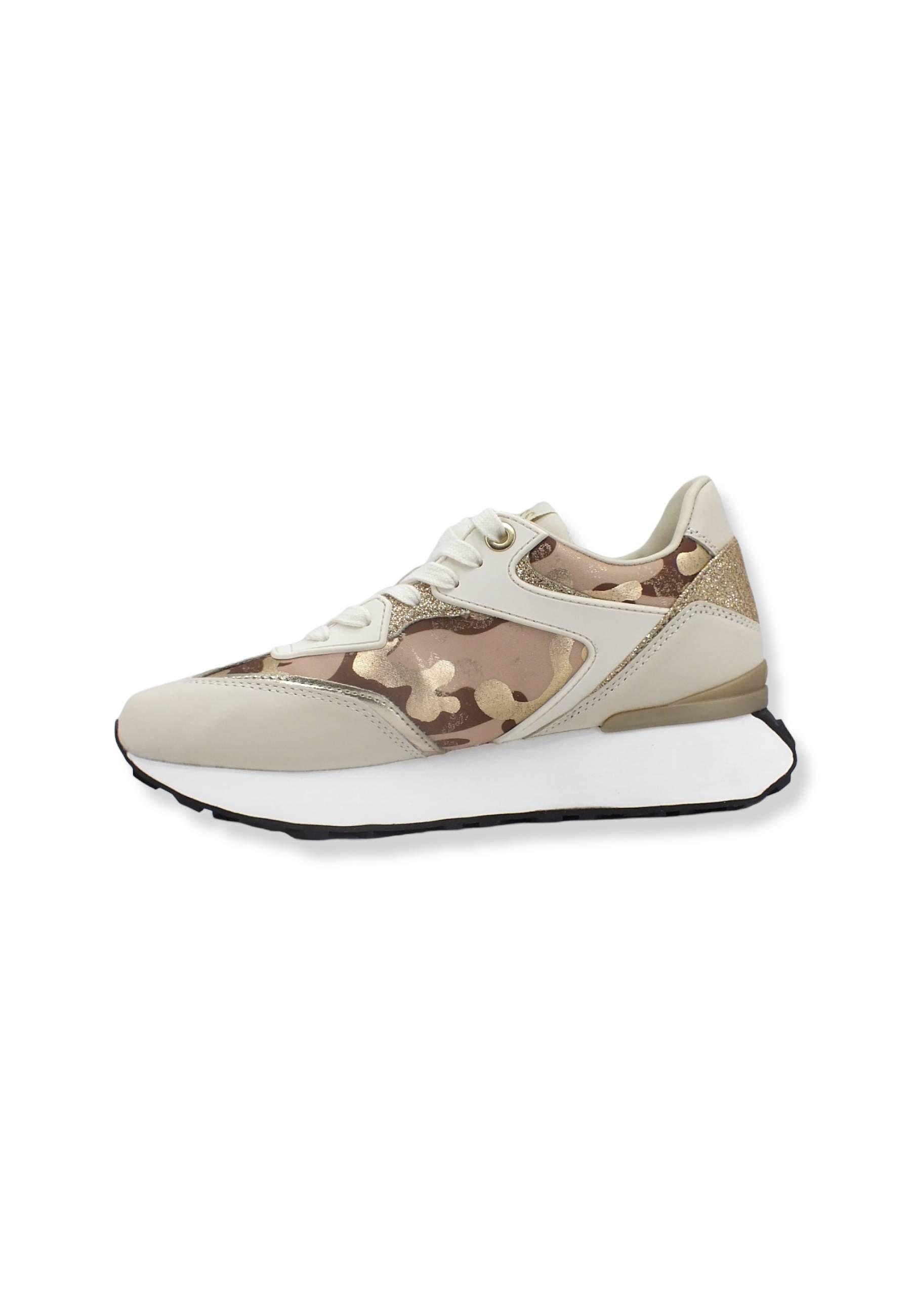 GUESS Sneaker Donna Running Camouflage Glitter Beige Bone FL7LUCELE12 - Sandrini Calzature e Abbigliamento