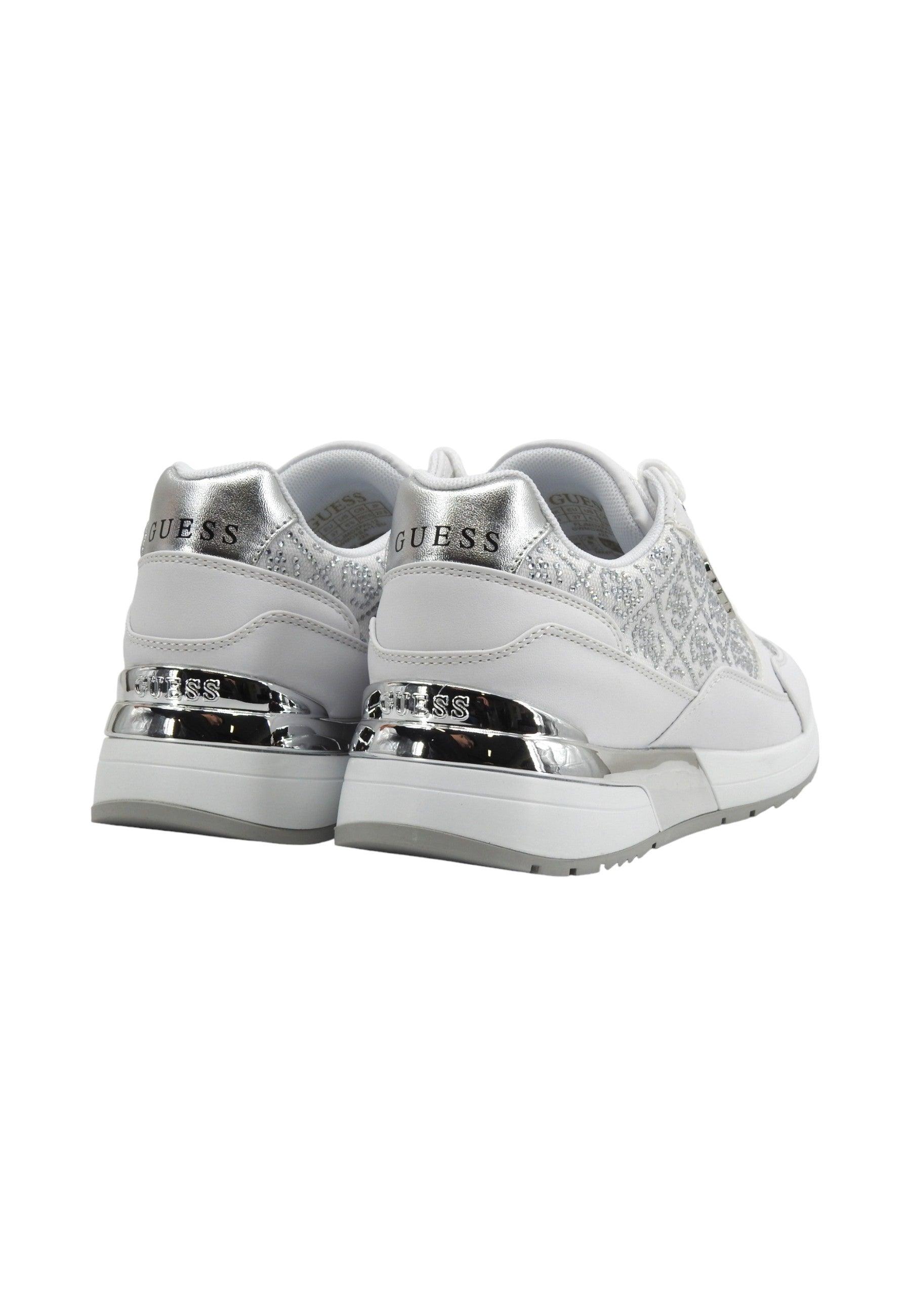 GUESS Sneaker Donna White Silver FLJMOXFAL12 - Sandrini Calzature e Abbigliamento