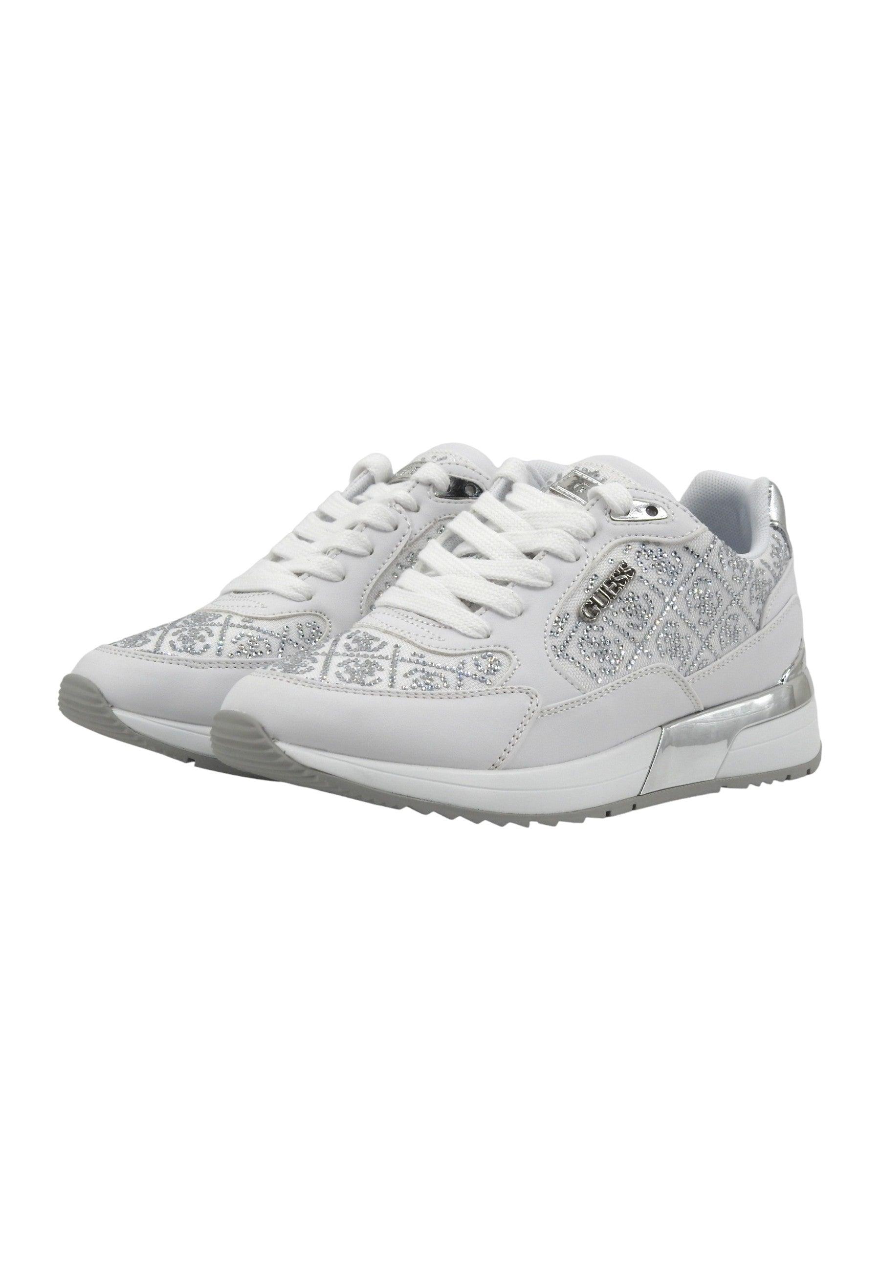 GUESS Sneaker Donna White Silver FLJMOXFAL12 - Sandrini Calzature e Abbigliamento