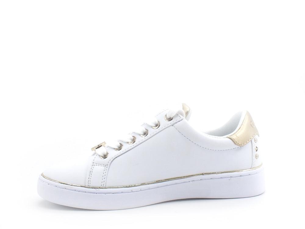 GUESS Sneaker Glitter Borchie Logo White Gold FL7BVLELE12 - Sandrini Calzature e Abbigliamento
