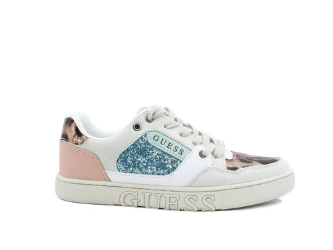 GUESS Sneaker Glitter Leopard White Black FL5JL2ELE12 - Sandrini Calzature e Abbigliamento