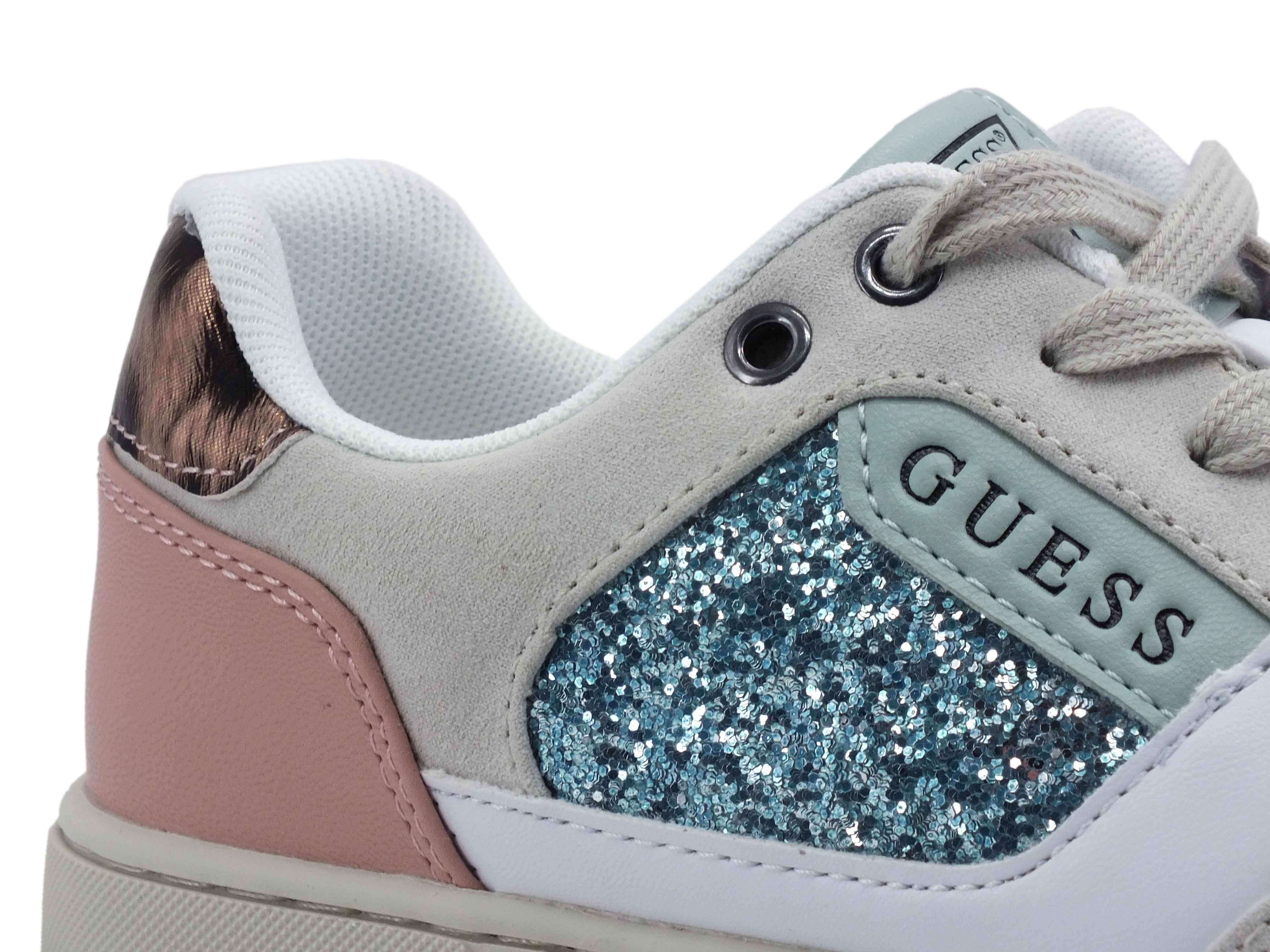 GUESS Sneaker Glitter Leopard White Black FL5JL2ELE12 - Sandrini Calzature e Abbigliamento