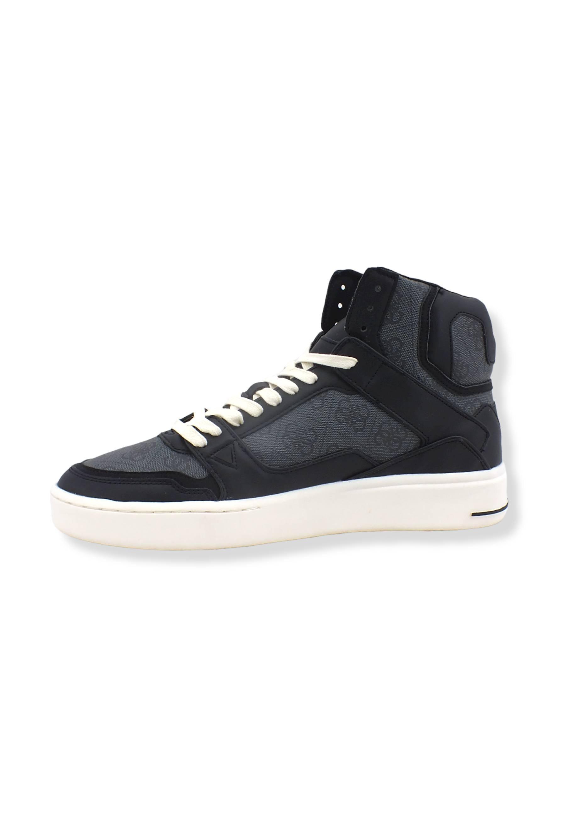 GUESS Sneaker Hi Bicolor Loghi Uomo Black Coal FM7VBMELL12 - Sandrini Calzature e Abbigliamento