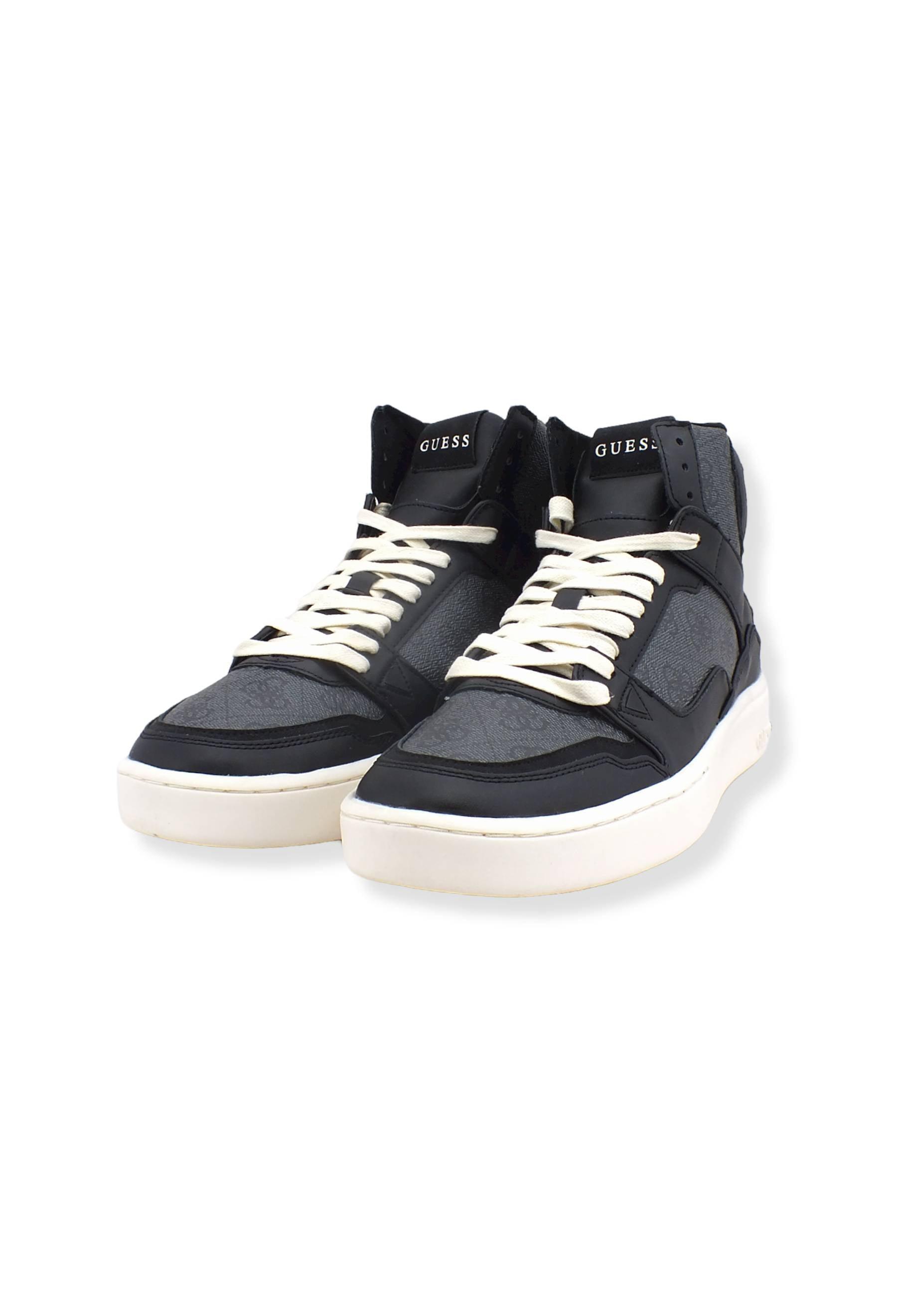 GUESS Sneaker Hi Bicolor Loghi Uomo Black Coal FM7VBMELL12 - Sandrini Calzature e Abbigliamento