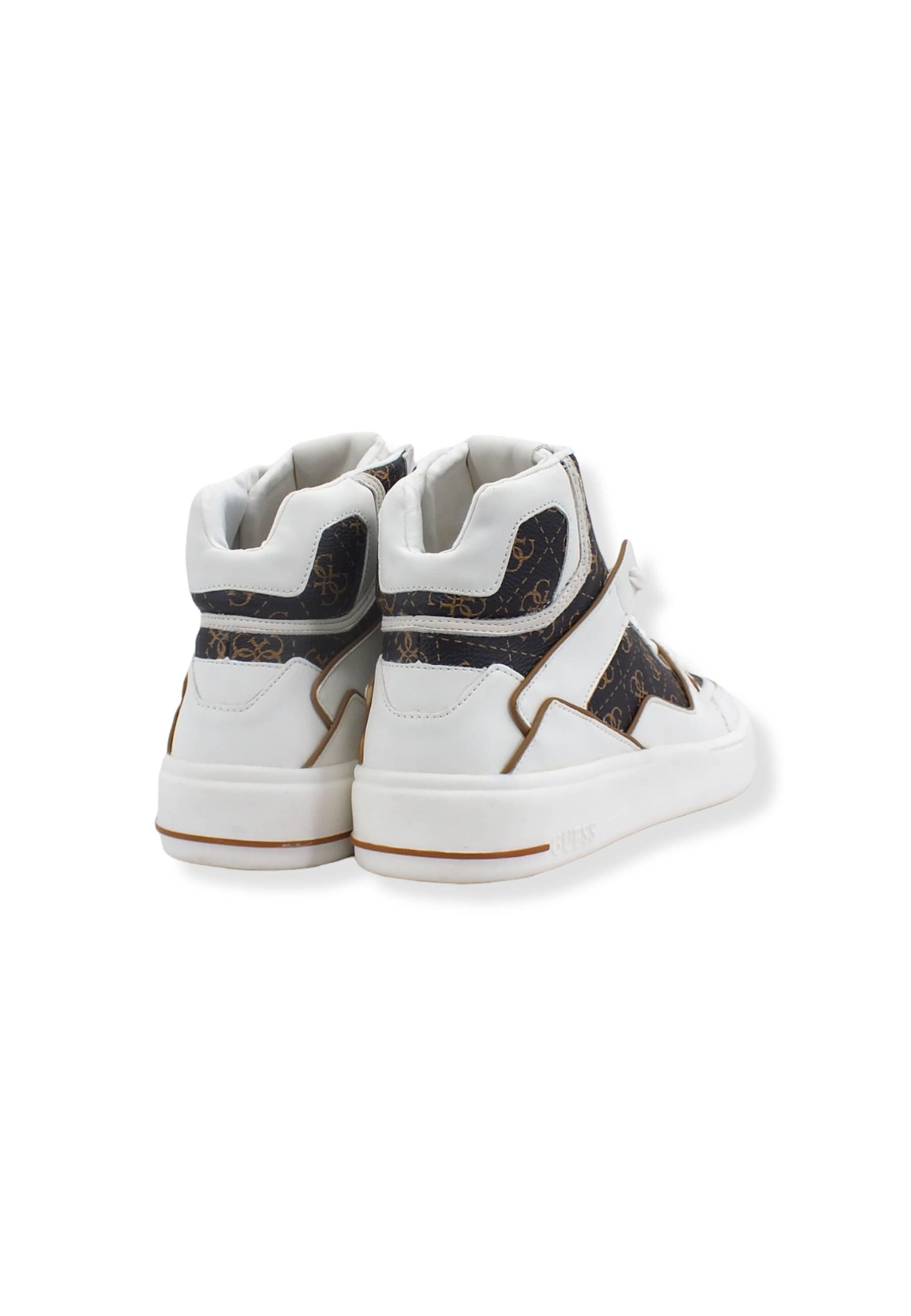 GUESS Sneaker Hi Bicolor Loghi Uomo White Ocra FM7VBMELL12 - Sandrini Calzature e Abbigliamento