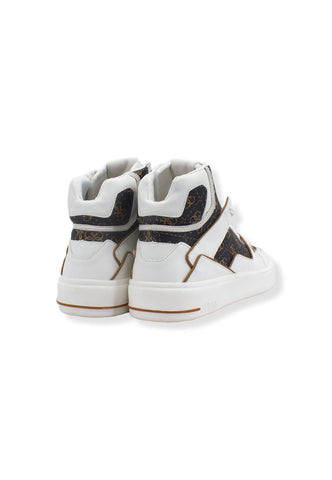 GUESS Sneaker Hi Bicolor Loghi Uomo White Ocra FM7VBMELL12 - Sandrini Calzature e Abbigliamento