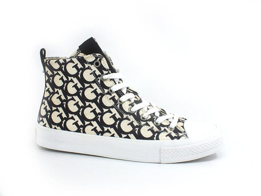 GUESS Sneaker Hi Canvas Loghi White Black FL5ERHFAL12 - Sandrini Calzature e Abbigliamento