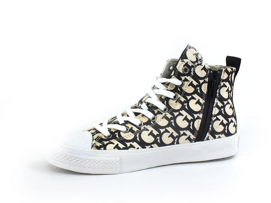 GUESS Sneaker Hi Canvas Loghi White Black FL5ERHFAL12 - Sandrini Calzature e Abbigliamento