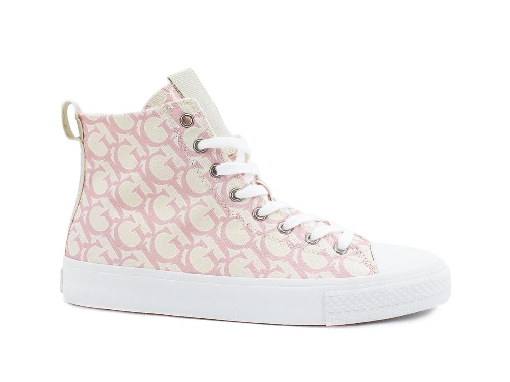 GUESS Sneaker Hi Canvas Loghi White Pink FL5ERHFAL12 - Sandrini Calzature e Abbigliamento