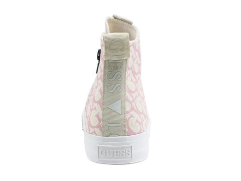 GUESS Sneaker Hi Canvas Loghi White Pink FL5ERHFAL12 - Sandrini Calzature e Abbigliamento