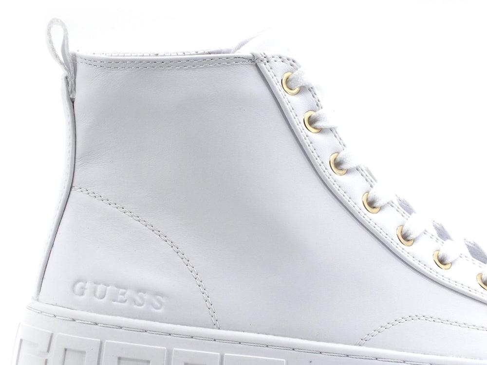 GUESS Sneaker Hi Leather Logo White FL5IVYLEA12 - Sandrini Calzature e Abbigliamento