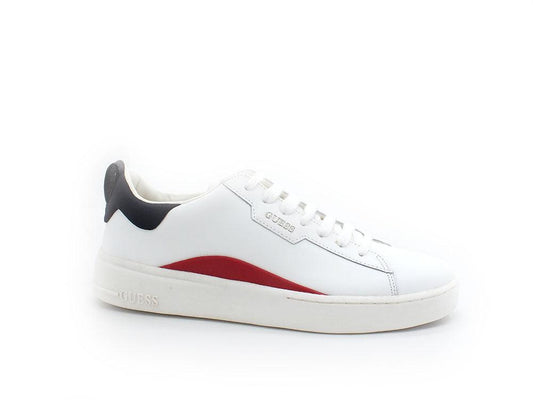 GUESS Sneaker Leather Tricolor White Blue Red FM6VERLEA12 - Sandrini Calzature e Abbigliamento