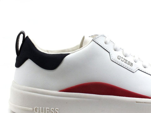 GUESS Sneaker Leather Tricolor White Blue Red FM6VERLEA12 - Sandrini Calzature e Abbigliamento