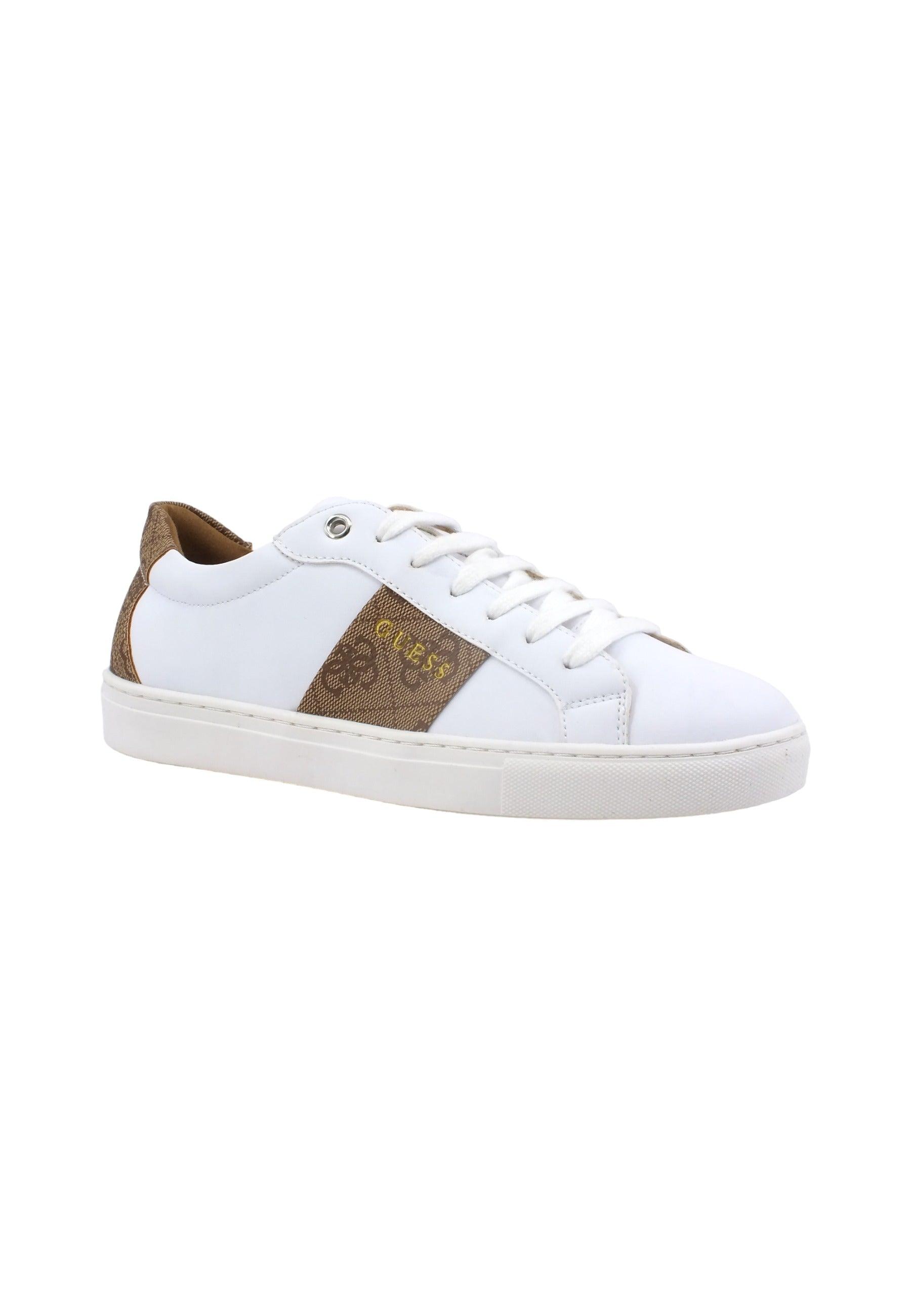 GUESS Sneaker Loghi Donna White Brown FL7TDOFAL12 - Sandrini Calzature e Abbigliamento