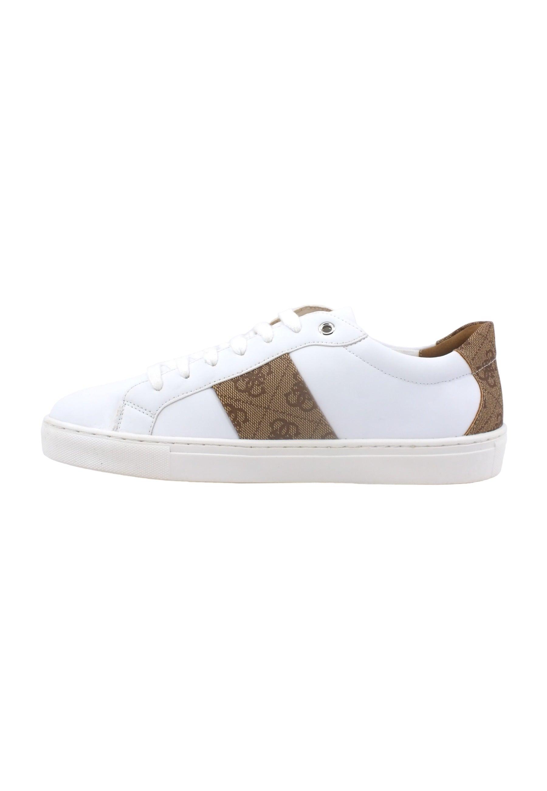 GUESS Sneaker Loghi Donna White Brown FL7TDOFAL12 - Sandrini Calzature e Abbigliamento