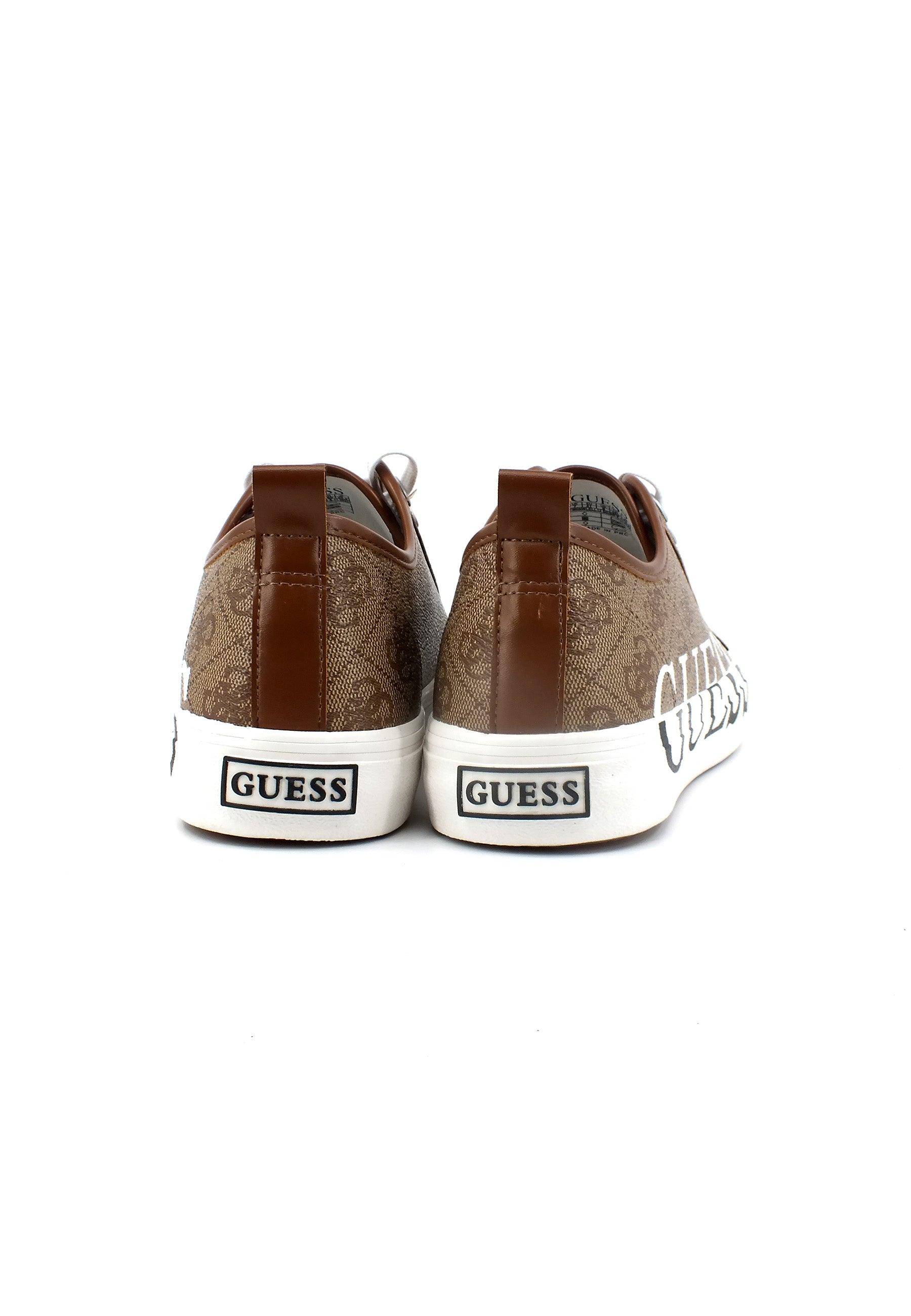 GUESS Sneaker Loghi Uomo Beige Brown FM6NWLELL12 - Sandrini Calzature e Abbigliamento