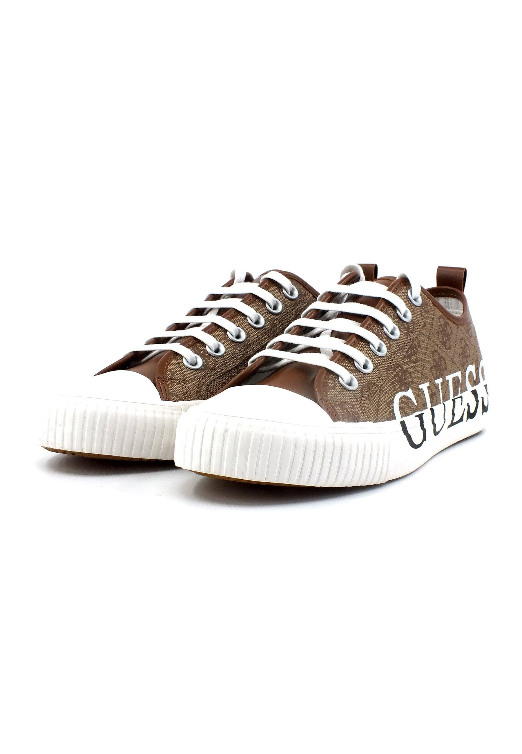 GUESS Sneaker Loghi Uomo Beige Brown FM6NWLELL12 - Sandrini Calzature e Abbigliamento