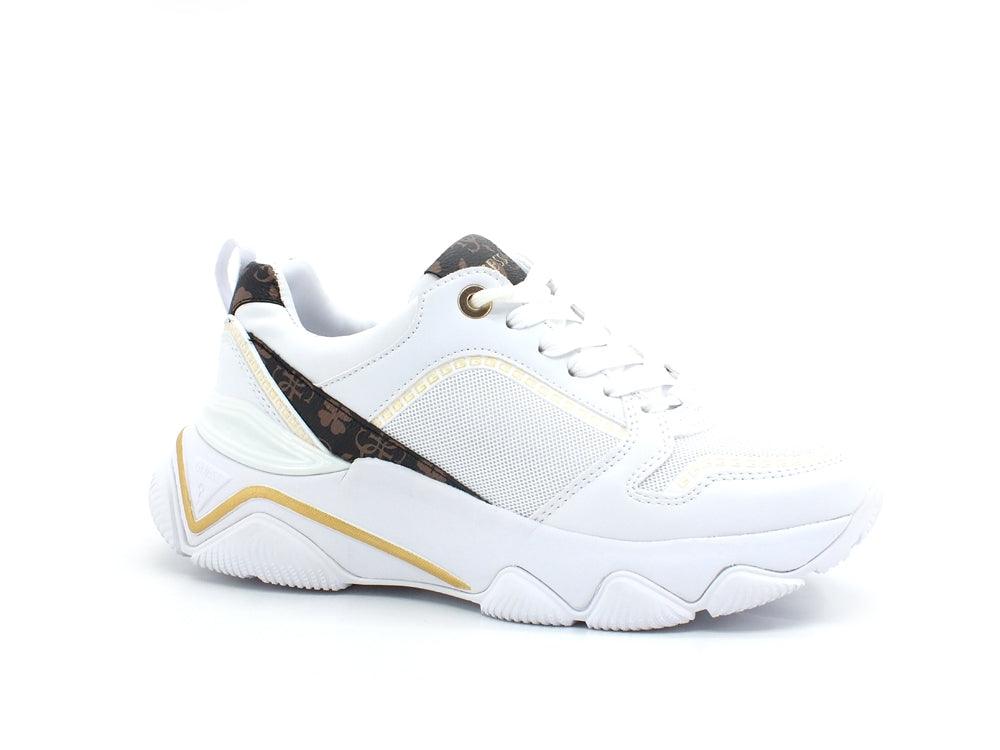 GUESS Sneaker Loghi White Brown FL5MGSFAL12 - Sandrini Calzature e Abbigliamento