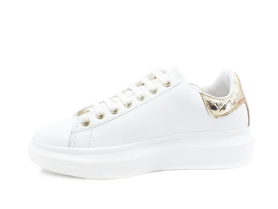 GUESS Sneaker Logo Retro Gold White FL7SALELE12 - Sandrini Calzature e Abbigliamento