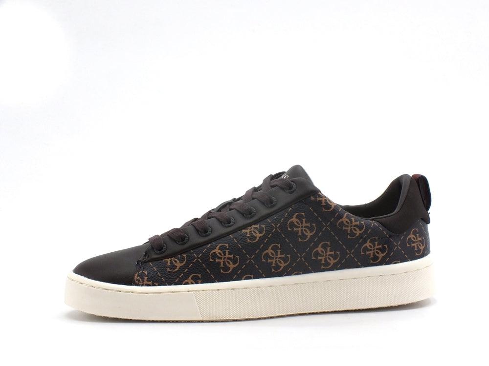 GUESS Sneaker Pelle Loghi Brown Ocra FMVIC8FAL12 - Sandrini Calzature e Abbigliamento