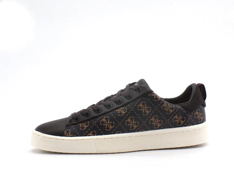 GUESS Sneaker Pelle Loghi Brown Ocra FMVIC8FAL12 - Sandrini Calzature e Abbigliamento