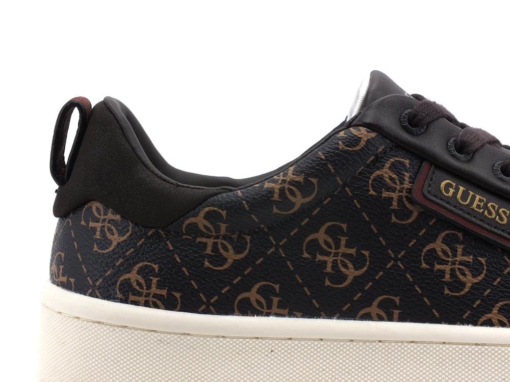 GUESS Sneaker Pelle Loghi Brown Ocra FMVIC8FAL12 - Sandrini Calzature e Abbigliamento