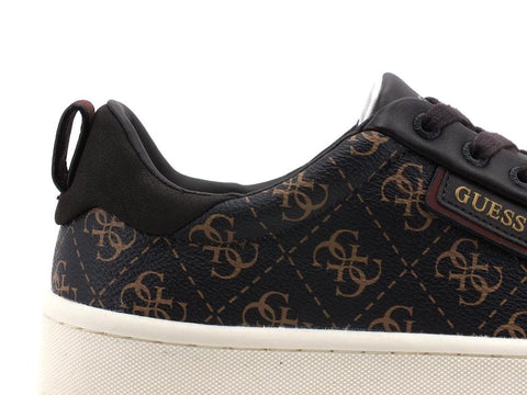 GUESS Sneaker Pelle Loghi Brown Ocra FMVIC8FAL12 - Sandrini Calzature e Abbigliamento