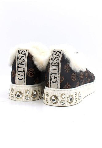 GUESS Sneaker Pelo Donna Brown Ochra FL8RV5FAL12 - Sandrini Calzature e Abbigliamento