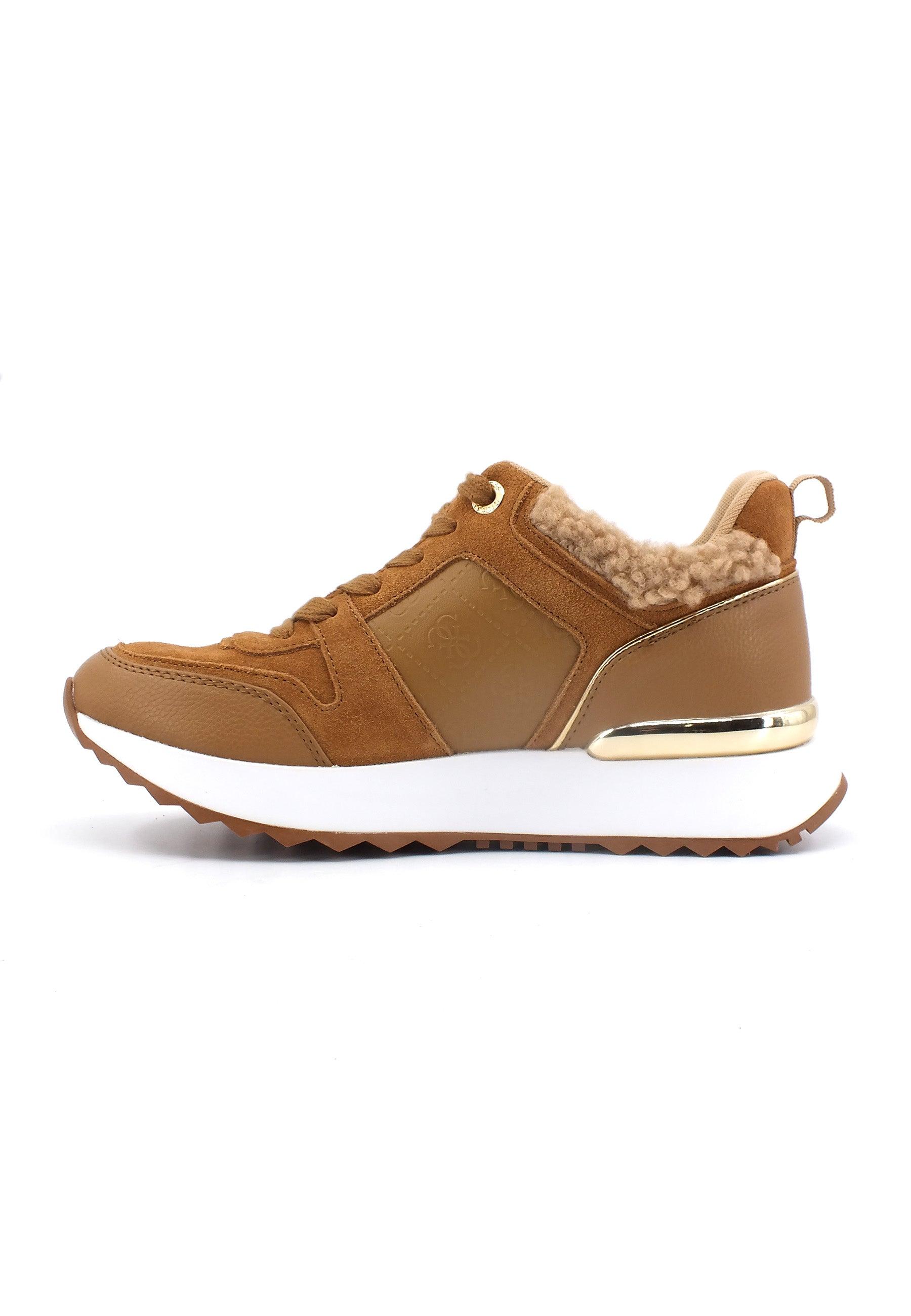 GUESS Sneaker Pelo Donna Cognac Marrone FL8DD2PEL12 - Sandrini Calzature e Abbigliamento