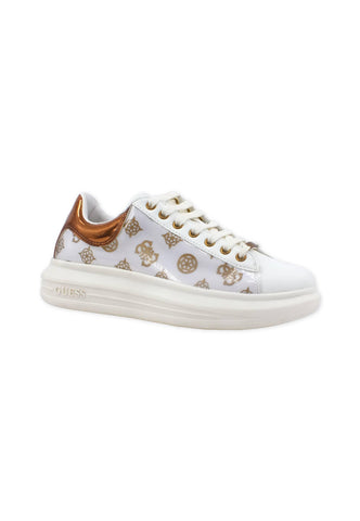 GUESS Sneaker Platform Donna White Brown FL5VIBFAB12 - Sandrini Calzature e Abbigliamento