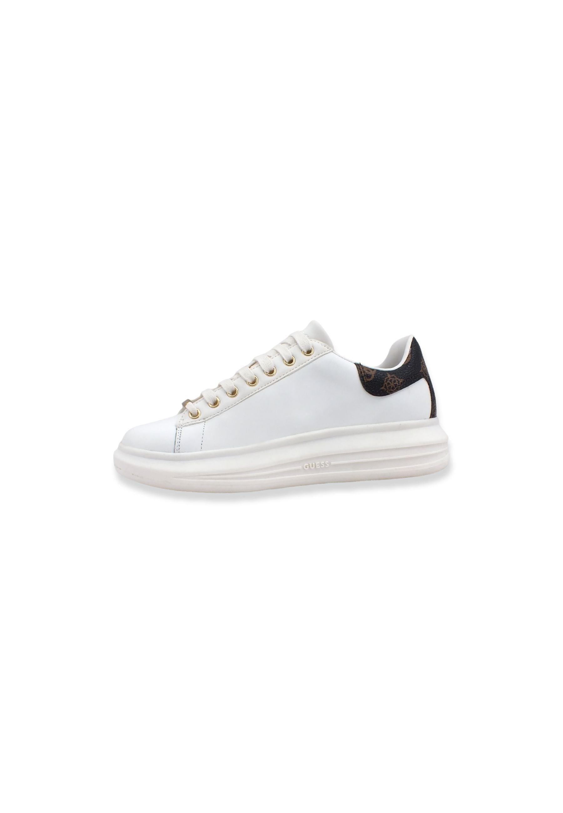 GUESS Sneaker Platform Donna White Brown FL7RNOFAL12 - Sandrini Calzature e Abbigliamento
