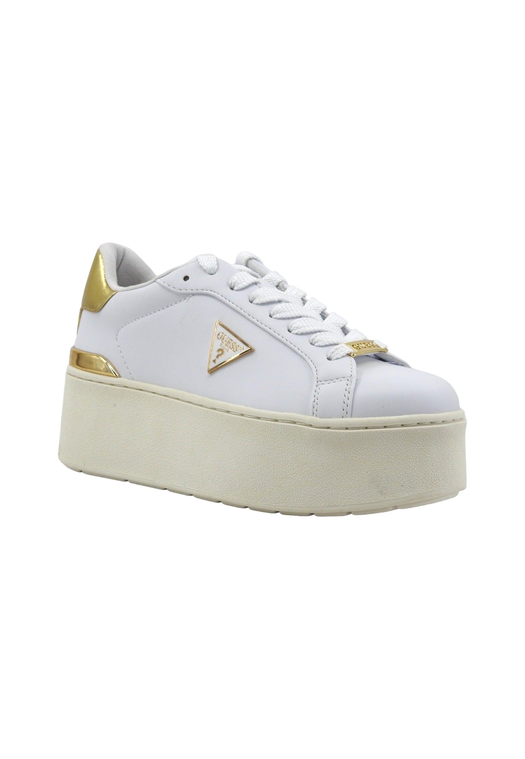 GUESS Sneaker Platform Donna White Gold FLPWLLLEL12 - Sandrini Calzature e Abbigliamento