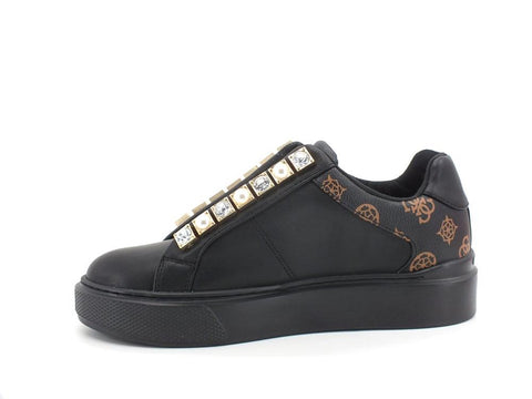 GUESS Sneaker Platform Loghi Printed Black Brown FL8HAYELE12 - Sandrini Calzature e Abbigliamento