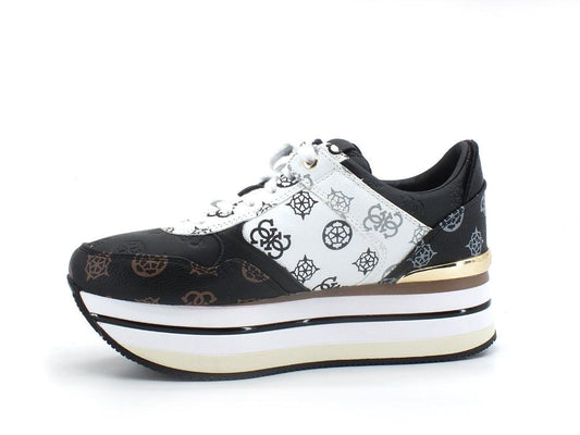 GUESS Sneaker Platform Loghi Printed White Black FL5HIDFAL12 - Sandrini Calzature e Abbigliamento