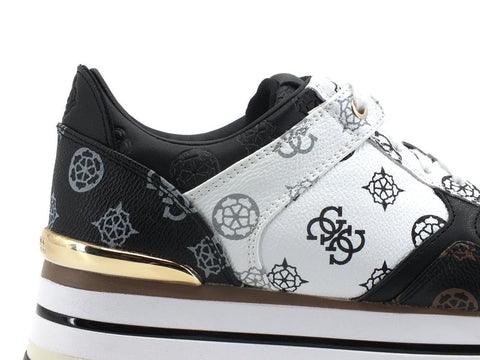GUESS Sneaker Platform Loghi Printed White Black FL5HIDFAL12 - Sandrini Calzature e Abbigliamento