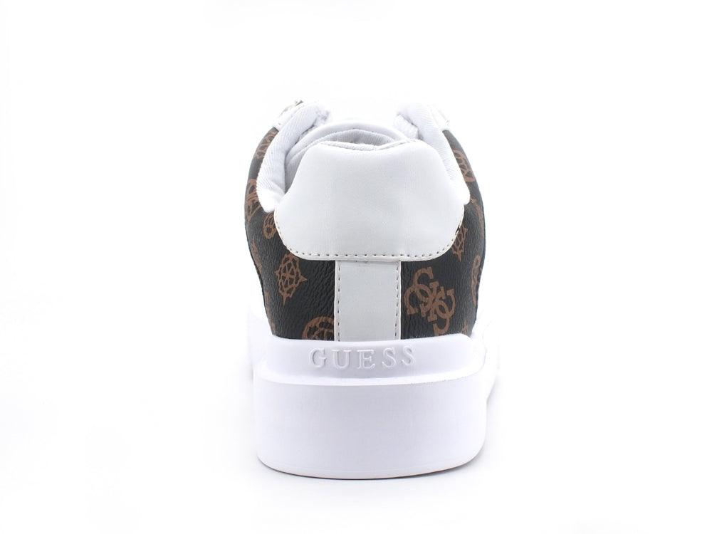 GUESS Sneaker Platform Perle Loghi White Brown FL8HAYELE12 - Sandrini Calzature e Abbigliamento