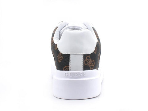 GUESS Sneaker Platform Perle Loghi White Brown FL8HAYELE12 - Sandrini Calzature e Abbigliamento