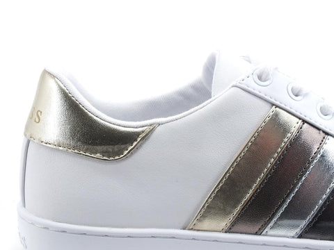 GUESS Sneaker Retro Gold Bande White Platino FL6JBBLEA12 - Sandrini Calzature e Abbigliamento