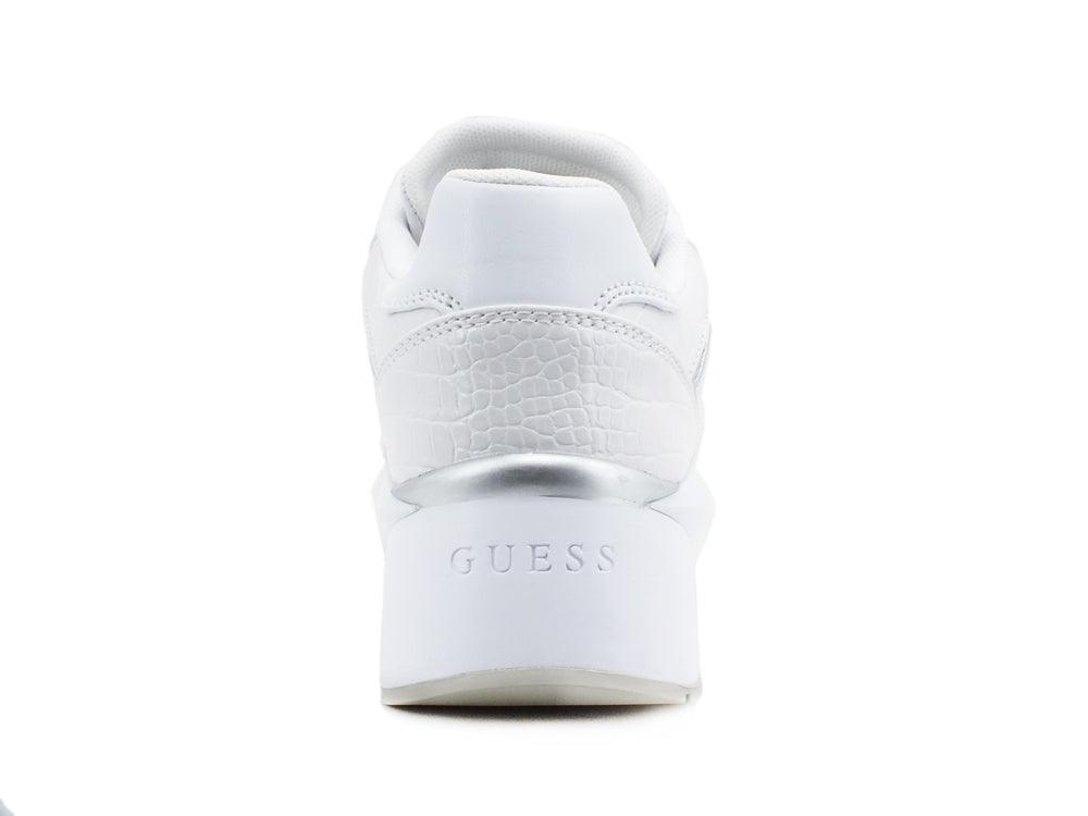 GUESS Sneaker Running Pelle Zeppetta White Silver FL5TESPEL12 - Sandrini Calzature e Abbigliamento