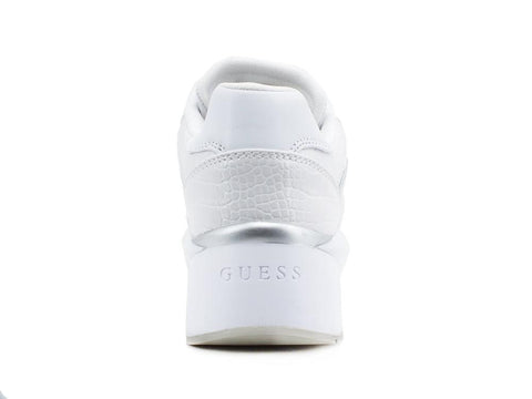 GUESS Sneaker Running Pelle Zeppetta White Silver FL5TESPEL12 - Sandrini Calzature e Abbigliamento