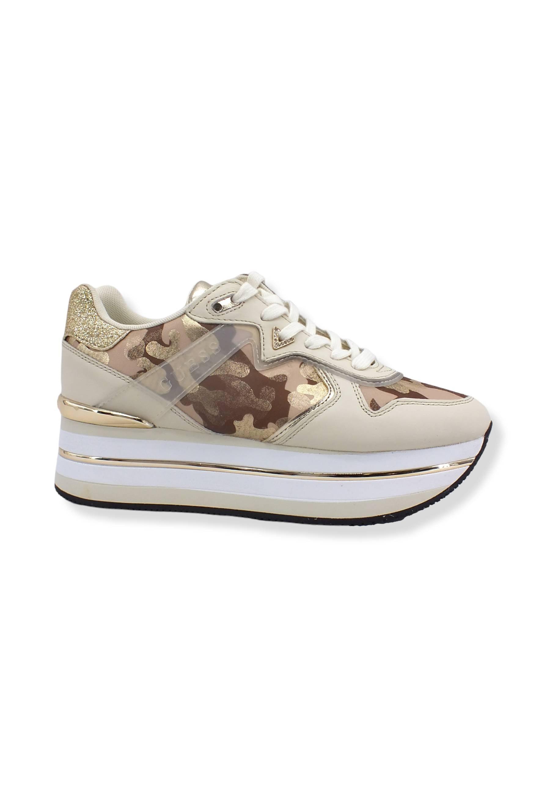 GUESS Sneaker Running Platform Loghi Donna Beige Camouflage FL7HRNFAP12 - Sandrini Calzature e Abbigliamento