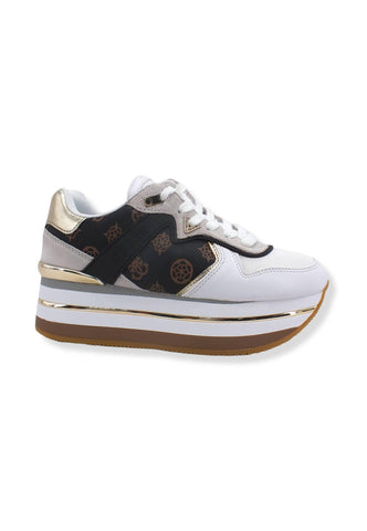 GUESS Sneaker Running Platform Loghi Donna Brown White FL7HARFAL12 - Sandrini Calzature e Abbigliamento